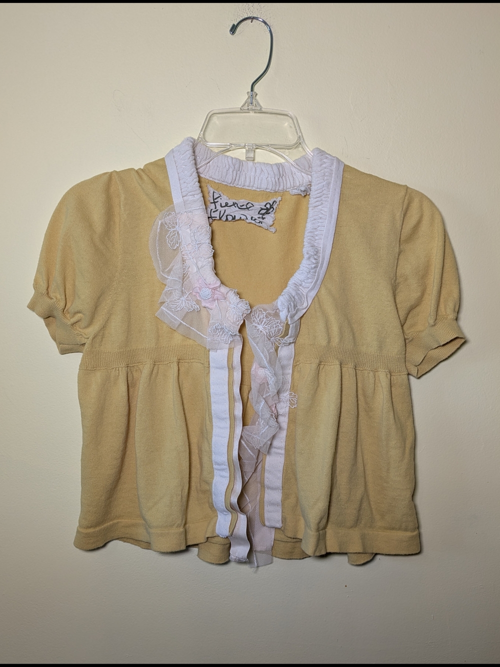 Anthropology Field Flower By Wendi Reed Finsbury Yellow Crop Open Cardigan